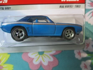 Hot Wheels Larry's Garage 69 Camaro Blue 17/20 Real Riders - Picture 1 of 8