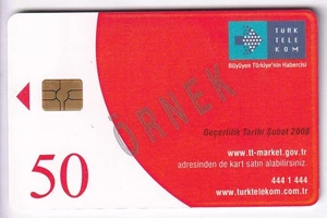 TEST CARTE CARD .. TURQUIE 50U TTK RARE AVION ORNEK / SPECIMEN 2008 CHIP/PUCE - Picture 1 of 2