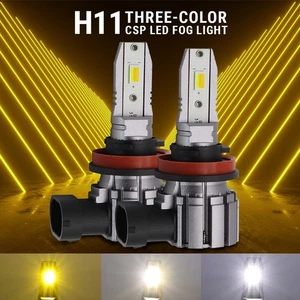 H11/H8/H9 Three Color All-in-One Fog Lights Bulbs Kit CSP LED WY Error Free - Picture 1 of 8