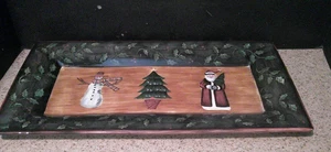 Lang Earthenware 'Primitive Colors Christmas' Susan Winget 18x9 Tray (2002) - Picture 1 of 5