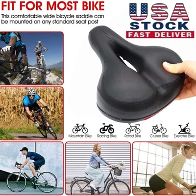 Para bicicleta Extra Ancho Big Bum Bicicleta Sillín Asiento Bicicleta Gel Almohadilla Suave Comodidad EE. UU. Foto 1 de 4