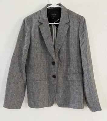 MASSIMO DUTTI - Size 10 - Chic Blazer - Gray Plaid Line - Elegant Women’s Jacket - Image 1 of 4