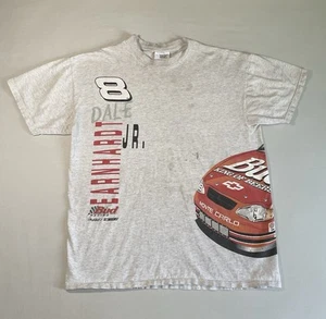 T-shirt VINTAGE Dale Earnhardt Jr. NASCAR AOP | Grigio | Budweiser Racing | Taglia L - Foto 1 di 9