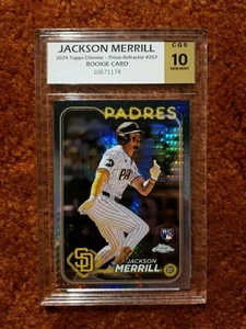 *JACKSON MERRILL* 2024 Topps Chrome PRISM Refractor #207 *CGS 10* Rookie Card - Picture 1 of 2
