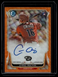 Chris Owings 2014 Bowman Chrome Orange Wave Refractor Auto Card /25 #BCAR-CO - Picture 1 of 2
