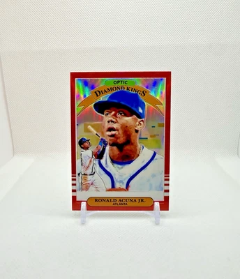 (# /60) RONALD ACUNA JR. DIAMOND KINGS RED PRIZM - 2019 Donruss Optic #16 2nd Yr - Image 1 of 2