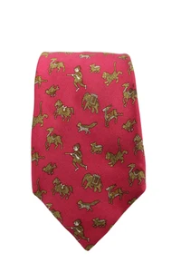 Hermes Herren Seide Grafik gedruckt klassische Krawatte rot 57" -60" - Bild 1 von 8