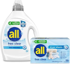 Bundle of all Liquid Laundry Detergent, Free Clear for Sensitive Skin,... - Picture 1 of 6