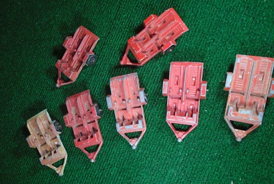 LOT of 7 OLD TOOTSIE TOY RED TRAILERS - Image 1 of 2