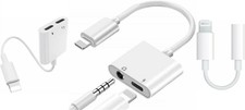 Adapter/ Splitter for Apple iPhone Lightening to 3.5mm Jack/Lightening Connector