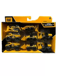 CAT pequeñas máquinas 8 piezas juego de juguetes excavadora de rodillos de carretera mezclador de cemento camión de volteo - Imagen 1 de 11
