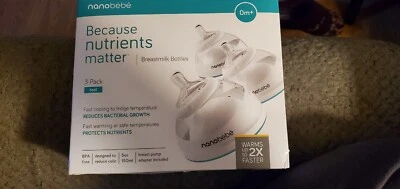 Бутылки для грудного молока Baby Nanobebe 0 м+ для новорожденных стадия 1 5 унций/150 мл белые/бирюзовые упаковка 3 шт. - Изображение 1 из 2