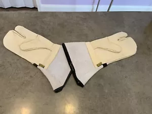 Vtg Ganka Leather Safety Over Mittens See Length NOS - Picture 1 of 7