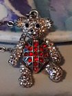 Claires Accessorie Teddy Bear Pendant Jointed Arms/Legs Sparkly Stones UK? Flag