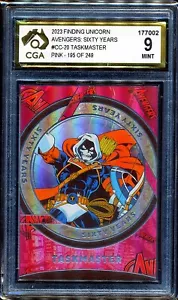 2023 Finding Unicorn Marvel Avengers 60 Years Pink #20 Taskmaster 195/249 CGA 9 - Picture 1 of 3