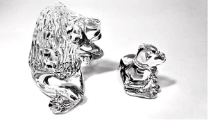 RARE Waterford Irish Crystal Animal Kingdom Collection  LION AND LAMB Set - Picture 1 of 10