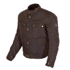 Merlin Barton II Waxed Cotton Mens Motorcycle Biker Riding Jacket - Olive - Picture 1 of 9