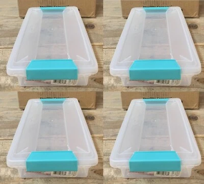 Sterilite 19618606 11 x 6.6 x 2.75 Small Clip Lid Storage Box - Pack of 4 - Image 1 of 3