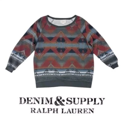 Moletom Ralph Lauren Denim Supply estampa asteca sudoeste M - Imagem 1 de 4