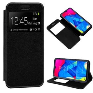 Funda Para Samsung Galaxy CPV Carcasa Tapa Iman Ventana Soporte Libro Negro - Imagen 1 de 7