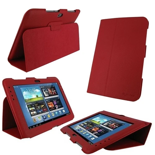 rooCASE Ultra-Slim Folio Vegan Leather for Samsung Galaxy Note 10.1 Red Lot C23 - Image 1 of 4