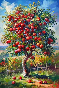 Fruit Apple Tree Oil Painting Wall Art Print Canvas Artprint Home Decor - Picture 1 of 3