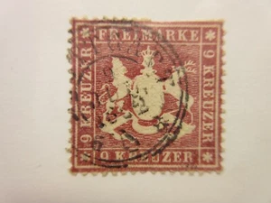 WURTTEMBERG Scott 27a FAULT thin & perfs USED Lot-Z Cat $350.00 - Picture 1 of 1
