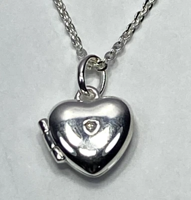 Kit de plata de ley 925 collar medallón corazón de diamantes Heath Kids My First Heath, nuevo de stock Foto 1 de 4