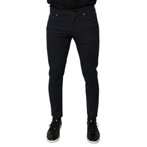 DOLCE & GABBANA Jeans Black Logo Cotton Stretch Skinny Denim IT46/W32/S 520usd - Picture 1 of 7