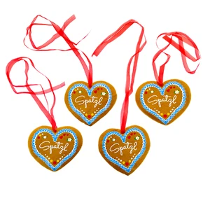 4 uds Decoración Corazones "SPATZL" Diseño Corazón de Jengibre - Decoración Oktoberfest - Imagen 1 de 7