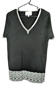 Debbie Morgan black/white sweater XL women - Picture 1 of 6