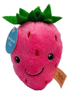 Dan Dee Strawberry 4" Plush Backpack Clip Keychain Keyring - Image 1 of 4