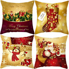 Christmas Decorative Pillow Covers 18 X 18 Inch Set Of 4 Modern Soft Cotton Line