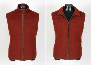 Loro Piana 100% Cashmere / Suede Quilted Vest - Reddish Orange - XL - $2750 - Picture 1 of 16
