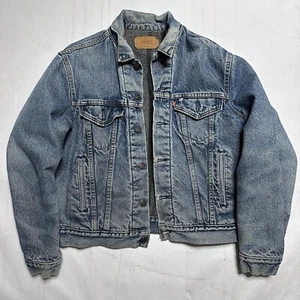 Vintage Levis Trucker Jacket Blanket Lined Denim 70506 0316 USA Size 44 - Picture 1 of 16