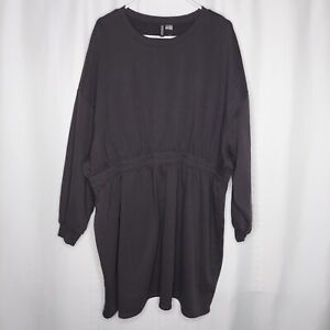 H&M Fleece Tunic Dress Women 4XL Gray Stretch Long Sleeve Scoop Neck Mini