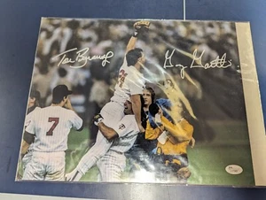 1987 World Series Tom Brunansky Gary Gaetti Autograph 11x14 Photo JSA COA - Picture 1 of 4