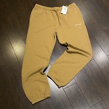 NWT! $350 Sandro Paris Embroidered Logo Fleece Sweatpants Mens Size XL Brown 30”