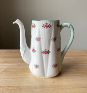 SHELLEY ROSEBUD DAINTY SHAPE Mini Coffee Pot - No Lid - England - EUC - Picture 1 of 6