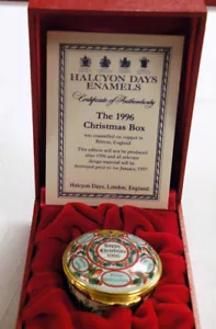 Halcyon Days Enamels - 1996 Christmas Box, Enameled on copper Bilston, England - Picture 1 of 5