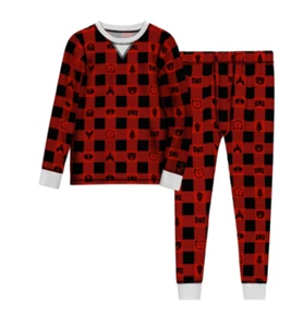 BOY 4T KUSCHELBL DUMMKOPF THERMISCH 2 STCK. L.S. CREW & LEGGINGS SET ROT BUFFALO KARO NEU MIT ETIKETT - Bild 1 von 1