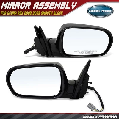 2 件装 Power Mirror 带电源折叠光滑黑色 3 针适用于讴歌 RSX 2002 2003 — 第 1/4 张图片