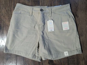 St Johns Bay Women's Khaki 5" Short Shorts Secretly Slender Size 10 Mid Rise NWT - Picture 1 of 14