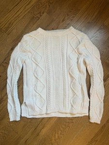 Tommy Bahama Pullover weiß Zopfmuster Pulli Rundhals Langarm Gr. S - Bild 1 von 8