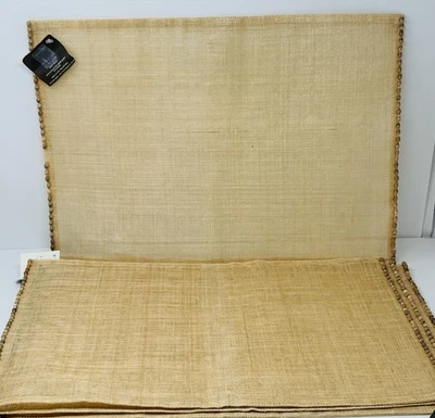 Pottery Barn Woven Abaca Shell Edging Natural Versatile Placemats SET OF 4 NWT - Image 1 of 4