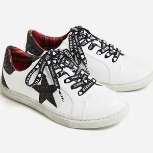 TORRID Betsey Johnson White Glitter Logo Sneaker NWT Size 9W - Picture 1 of 19
