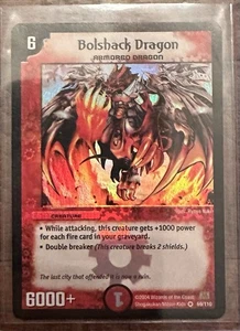 Duel Masters Bolshack Dragon English Very Rare Holo Foil DM-01 69/110 MP TGC - Picture 1 of 2