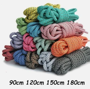 Reflective Coloured Round Shoelaces Trainer Shoe Lace 90cm-180cm Diameter 5mm - Picture 1 of 21