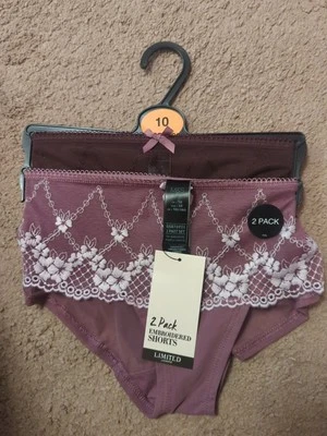 MARKS AND SPENCER 2 X M&S EMBROIDERED SHORTS SIZE UK 10 BNWOT