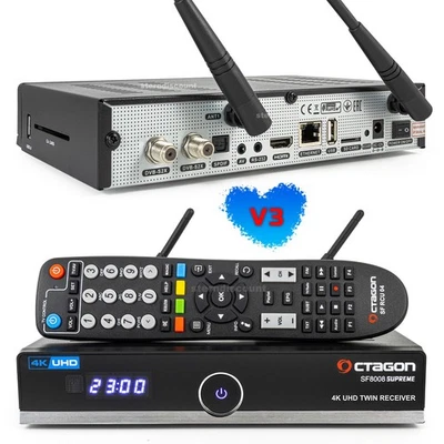 ✅ OCTAGON SF8008 V3 TWIN SUPREME 4K UHD E2 DVB-S2X DUAL OS, M2 SSD, WiFi WLAN, U - Bild 1 von 4